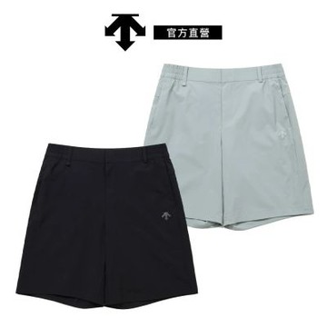 【DESCENTE】迪桑特 男士 彈性梭織運動短褲(黑色/薄荷綠)