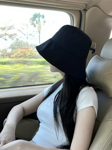 紅漁夫帽女夏季遮臉防紫外線遮陽帽韓版百搭素顏顯臉小uv防曬帽