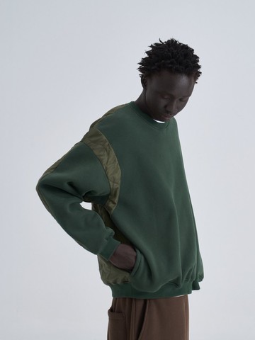 澄礪 / 拼接夾棉刺繡衛衣