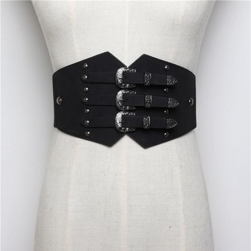 現貨+預購 腰帶皮革腰封皮帶寬版腰帶女牛仔褲腰帶休閒褲長褲-寬版彈性束腰皮帶扣女配件2色73vh15【獨家進口】【米蘭精品】