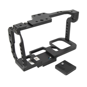 視頻籠式攝像機裝備鋁合金強握快速釋放帶冷靴 1/4 英寸 3/8 英寸螺絲孔穩定器,適用於 BMPCC4K 6K OMS