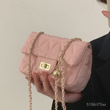 限時特賣⭐菱格鏈條包包包女2023新款斜挎學生百搭ins腋下包菱格鏈條簡約小衆日韓春夏