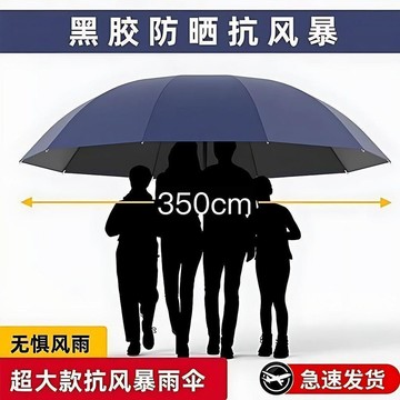 臺灣出🔥🔥12骨超大號雨傘加大加厚三人抗風傘暴雨專用防曬晴雨兩用遮陽傘