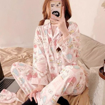 臺灣出貨🔥美樂蒂少女睡衣兩件套裝居家服休閒日系甜美三麗鷗ins風長袖長褲
