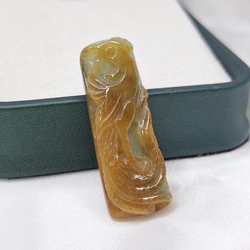 天然紅翡鳳凰 吊墜 | 天然緬甸玉A貨翡翠