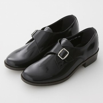 日本 HARUTA 女 平底素面孟克鞋 全真皮 黑色 復古經典學院風 學生鞋 通勤鞋  單扣皮鞋 237 2E楦