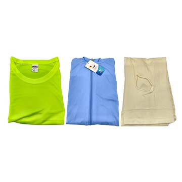 MI MI LEO 台灣製機能防曬組2件組 加贈防曬運動袖套 500g  XL  水藍色 + 螢光黃