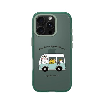 iPhone 16 Pro Clear 憂墨綠 - 懶散兔與啾先生 Lazy Rabbit and Mr.Chu - Journey