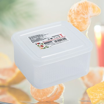 日本製NAKAYA方形可瀝水保鮮盒-1100ml