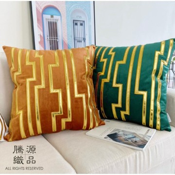 【騰源織品｜24hr出貨】天鵝絨奢華立體燙金刺繡系列抱枕套 | 共6款 | 45x45