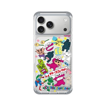 iPhone 17 Pro Max ClearX (MagSafe 兼容) 霜透灰 - 蠟筆小新 Crayon Shinchan - 蠟筆小新經典拼貼款