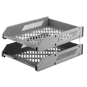 龍和Long-HO二層鐵支公文架/DR-421/灰