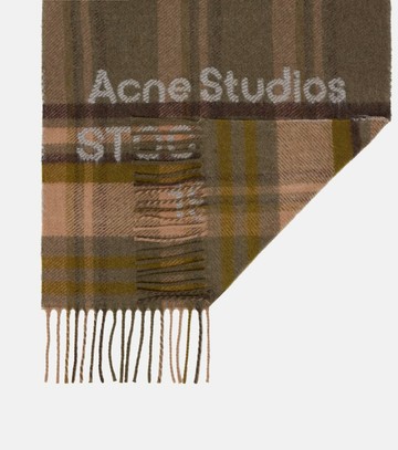 Acne Studios Logo checked wool scarf