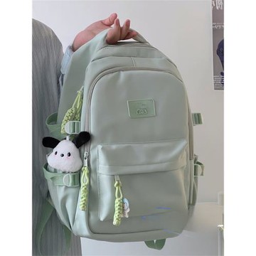 高中生設計感書包女 初中生學院風雙肩包純色大學生簡約百搭背包