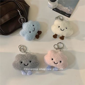 kknar毛絨云朵鑰匙扣ins潮流可愛簡約少女心卡通精致公仔背包掛飾