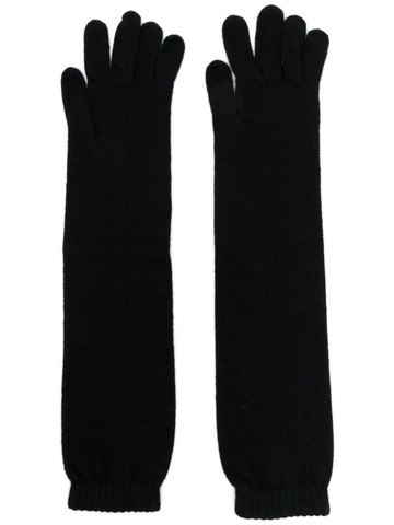 Gentry Portofino - knitted long gloves - women - Virgin Wool/Cashmere - L - Black