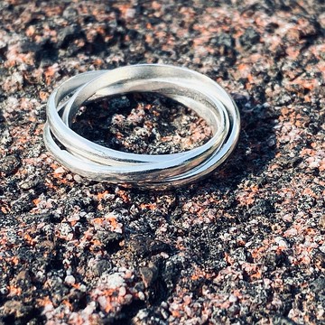 純銀 三環戒 半圓線 銀戒 S610