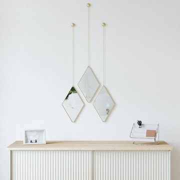 Umbra | Dima壁掛鏡3入(質感金) | 鏡子 化妝鏡