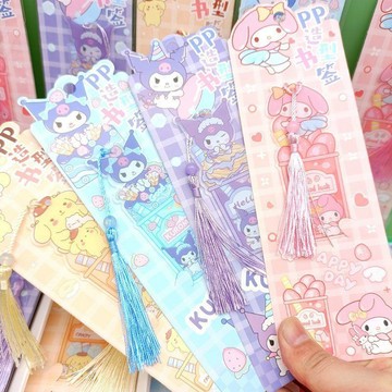 暑假開學必備文具🔥三麗鷗流蘇精美書籤創意卡通可愛ins高顏值新款庫洛米玉桂狗書籤
