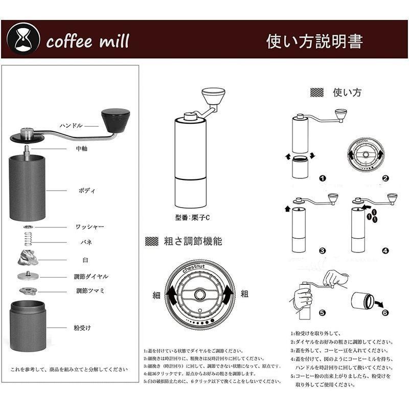 タイムモア TIMEMORE 栗子C2 MAX 手挽きコーヒーミル 手動式 コーヒー ...