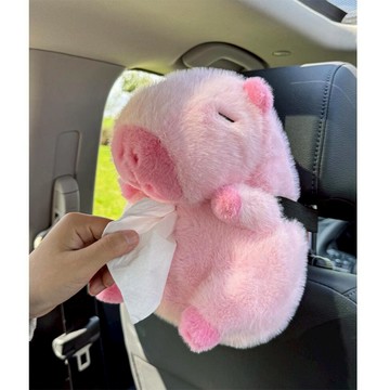 🧡快速出貨【COZY PLUS+】卡皮巴拉車載紙巾盒創意中控台手扶箱#CP0011 可愛卡通水豚 車用面紙盒 禮物 生日禮物 聖誕節禮物 交換禮