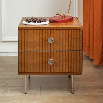 床頭櫃 儲物櫃 免運速發 附發票 日式實木床頭柜簡約臥室床邊柜復古風客廳沙發收納柜小戶型抽屜柜