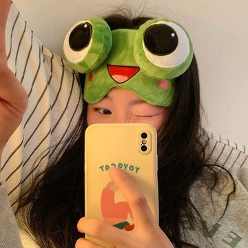 🎀免運臺灣有貨🎀搞怪睡眠睡覺眼罩青蛙遮光卡通可愛男女冰敷專用兒童緩解疲勞學生