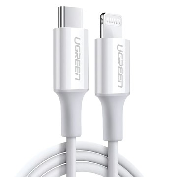 UGREEN 綠聯 3A快充 USB-C-Lightning iPhone 充電線  0.25m  白色  1條