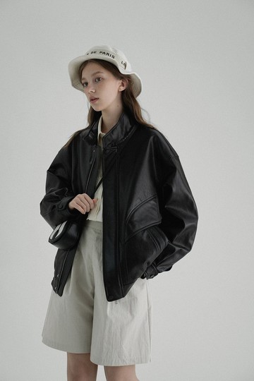 nordic復古 / 肌理感飛行員夾克外套 / 油蠟皮