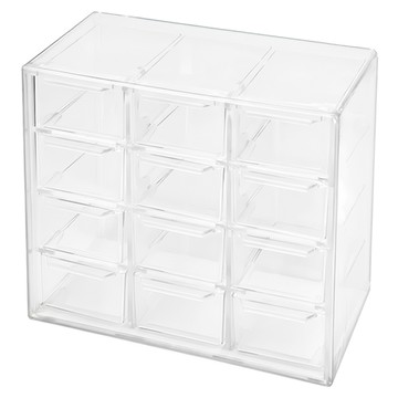 12宮格 全透明抽屜收納盒  透明色  1個