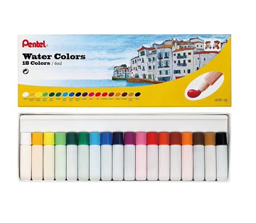 Pentel 飛龍 HTP-18 軟管不透明水彩 (18色裝)【APP滿額下單10%點數(單一帳號最高5000點)】1/31止