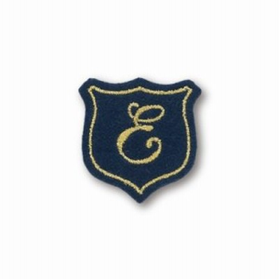 ワッペン イニシャル エンブレム ワッペン イニシャルE 入園 入学 保育園 幼稚園 小学生 キッズ 子ども グッズ メール便可