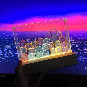 台灣出貨 小熊搖搖樂定制diy材料包 創意小夜燈 床頭燈 擺件 家用 小夜燈 氛圍燈 桌面擺件 禮物 交換禮物