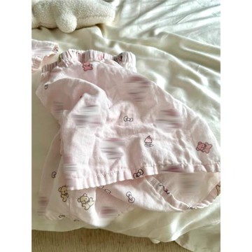 小貓咪印花松緊腰睡褲女春夏款新款家居褲休閑遛彎褲學生大碼夏天