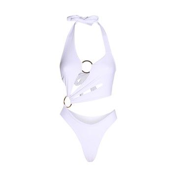 Louisa Ballou - White Cut Out One Piece Beachwear