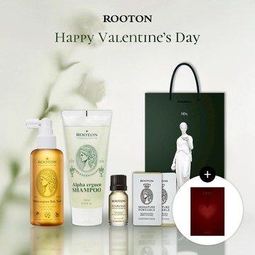 快速出貨【ROOTON】一往情深！甦活植萃髮根噴霧150ml+甦活植萃洗髮精200ml+喚活極萃雙效修護髮油8ml+淨粹植潤沐浴膠5ml+淨粹植潤身體乳5ml+情人節小卡+女神提袋(LINE獨家禮物)