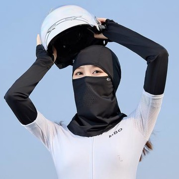 全臉遮陽女夏季防曬帽防紫外線戶外騎行護頸帽子一體面罩