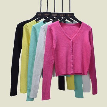 很仙的配裙子小開衫女春秋季洋氣減齡高腰短款百搭顯瘦修身針織衫