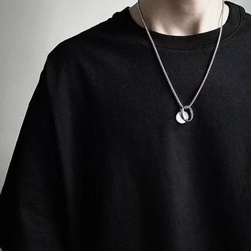 臺灣出貨項鍊套裝男ins學生鈦鋼不掉色百搭長款毛衣鏈女小衆設計感鎖骨鏈