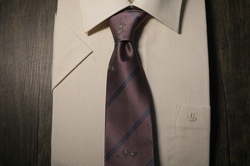 玫粉色江南刺繡真絲領帶獨特設計tie禮盒裝