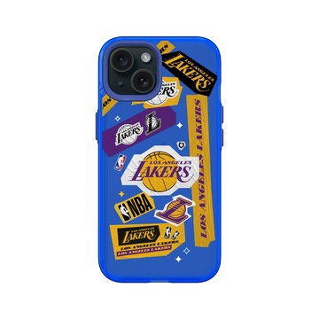 iPhone 15 Clear 激光藍 - NBA - 拼貼系列-洛杉磯湖人 L.A. Lakers - Collage