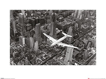 【Life生活雜誌】DC-4戰機 曼哈頓空景  60 x 80cm  攝影作品