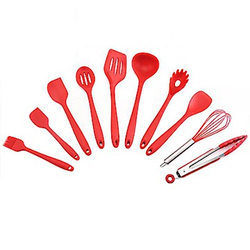 PUSH!廚房用品矽膠烹飪廚具10件套裝D152