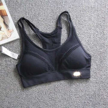 美國單運動內衣美背透氣大碼健身衣無鋼圈速干跑步背心式文胸女