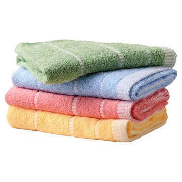 OK-PO-LO 好馬牌 台灣製造 吸水毛巾 棉紗 76 x 33cm 900g 12條  蕾絲 綠色 + 紅色 + 藍色 + 黃色  1組