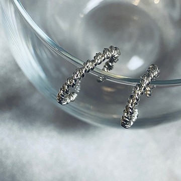 雙麻花耳骨夾_圓版