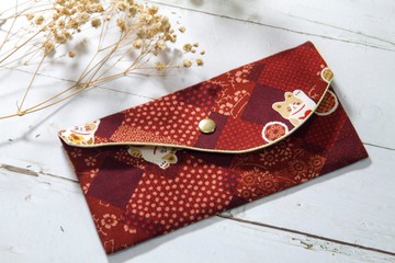 【Gi LAI】10*20Cm開運紅包袋 存摺袋-和風拼接招財貓