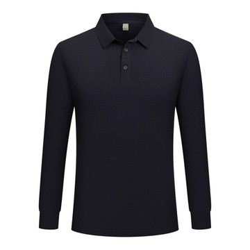 2025新品POLO衫廠家簡約跨境外貿秋冬男士時尚色翻領修身休閑長袖鑫弘-衣錦男裝