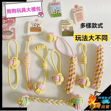 【台灣出貨】寵物玩具 狗玩具 寵物棉繩繩結玩具 狗狗磨牙編織玩具 幼犬互動玩具 中小型解悶 大型犬寵物用品玩具