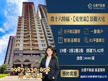 農十六【克里翁】森呼吸3房平車｜凹子底公園旁！｜高雄市鼓山區神農路